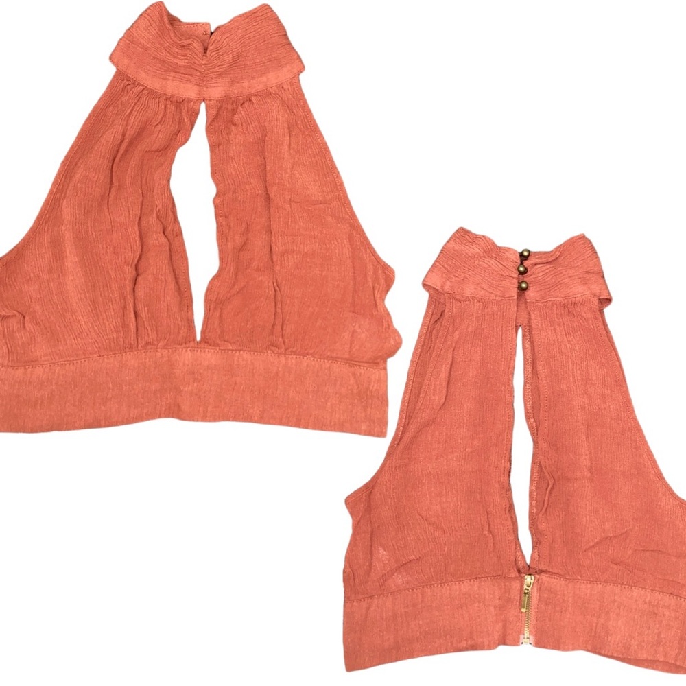 Silence + Noise Coral Crop Top